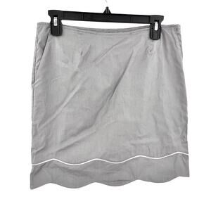 Golftini Skirt Women's 2L Gray Scalloped Hem Cotton Spandex Minimalist Piping‎
